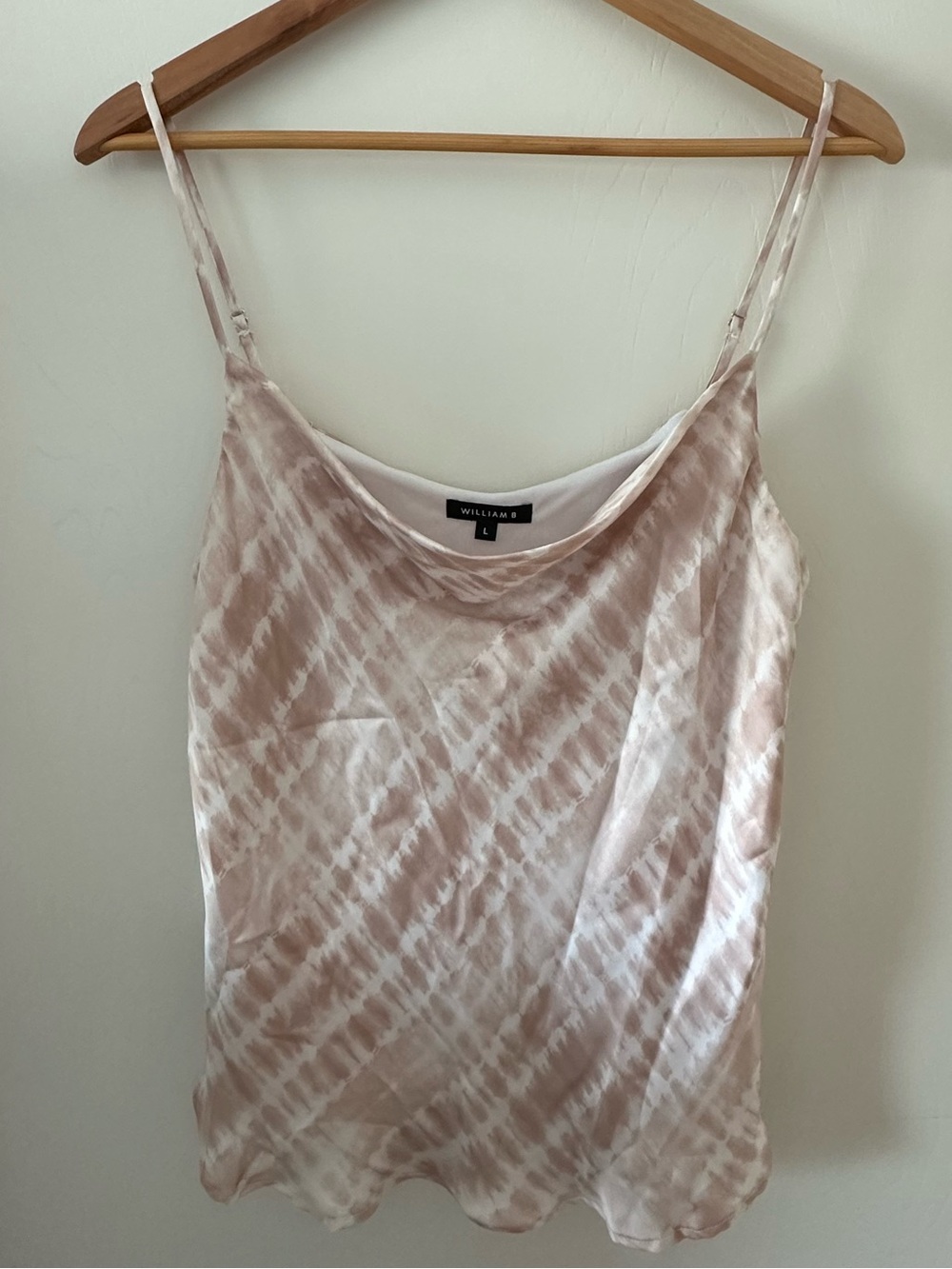 WILLIAM B Blush Tie-Dye Satin Cami with Adjustable Straps